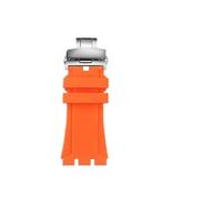 HCBBCEW Compatible avec le bracelet de rechange en silicone Swatch YVS420 YVS454 YVS423 419 413 406 400 420, accessoire montre caoutchouc for homme, 19 mm, 21(Orange-silver B,21mm)