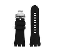 HCBBCEW Compatible avec le bracelet de rechange en silicone Swatch YVS420 YVS454 YVS423 419 413 406 400 420, accessoire montre caoutchouc for homme, 19 mm, 21(Black-silver B,19mm)
