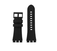 HCBBCEW Compatible avec le bracelet de rechange en silicone Swatch YVS420 YVS454 YVS423 419 413 406 400 420, accessoire montre caoutchouc for homme, 19 mm, 21(Black-black A,19mm)