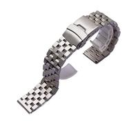 HCBBCEW Compatible avec Seiko, Bracelet en acier inoxydable massif, 18mm, 20mm, 22mm, 24mm, 26mm, de Sport for hommes, extrémité droite, mat(Silver,18mm)