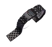 HCBBCEW Compatible avec Seiko, Bracelet en acier inoxydable massif, 18mm, 20mm, 22mm, 24mm, 26mm, de Sport for hommes, extrémité droite, mat(Black,24mm)