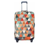 HCBPWVQA Housse de protection lavable et extensible pour valise, motif triangle, housse de valise, anti-rayures, pour bagages de 45,7 à 81,3 cm, Noir , L