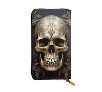 HCBPWVQA Portefeuille en cuir pour homme et femme - Grand porte-cartes de crédit - Avec fermeture éclair - Support de téléphone - Long sac à main de voyage - Noir - Taille unique - Décontracté, Noir ,