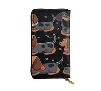 HCBPWVQA Portefeuille en cuir pour homme et femme - Grand porte-cartes de crédit - Inscription « I Love My Dog » - Portefeuille avec fermeture éclair pour téléphone portable - Noir - Taille unique -