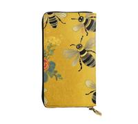 HCBPWVQA Portefeuille en cuir pour homme et femme - Grand porte-cartes de crédit - Portefeuille de bienvenue avec fermeture éclair - Support de téléphone - Long sac à main de voyage - Noir - Taille