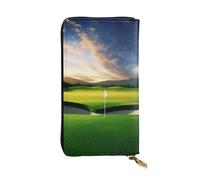 HCBPWVQA Portefeuille en cuir pour homme et femme - Grand porte-cartes de crédit - Portefeuille de golf avec fermeture éclair - Support de téléphone - Long sac à main de voyage - Noir - Taille unique