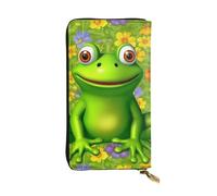HCBPWVQA Portefeuille en cuir pour homme et femme - Grand porte-cartes de crédit - Portefeuille grenouille avec fermeture éclair - Support de téléphone - Long sac à main de voyage - Noir - Taille