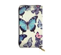 HCBPWVQA Portefeuille en cuir pour homme et femme - Grand porte-cartes de crédit - Portefeuille papillon avec fermeture éclair - Support de téléphone - Long sac à main de voyage - Noir - Taille unique