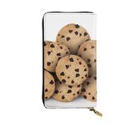 HCBPWVQA Portefeuille en cuir pour homme et femme - Grand porte-cartes de crédit - Pour nourriture, pépites de chocolat, biscuits - Avec fermeture éclair - Support de téléphone - Long sac à main de