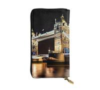 HCBPWVQA Portefeuille en cuir pour homme et femme - Grand porte-cartes de crédit - Tour de Londres - Portefeuille avec fermeture éclair - Support de téléphone - Long sac à main de voyage - Noir -
