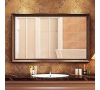 HCBUTAE Miroir Rectangulaire rétro, Grand Miroir de Toilette Mural, Vertical/Horizontal, Cadre en résine, Imitation Bois Texture, pour Porche, Chambre, Bureau, Salle de Bain(Light Wood,50 * 70 cm)