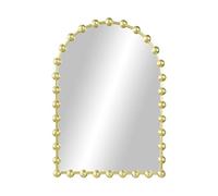 HCBUTAE Mural Miroir de Maquillage de Salle de Bain arqué, Forme de Porte, Verre + Fer + résine, 64x94 cm, Miroir de Table, miroirs décoratifs rétro entrée Salon(Champagne Gold)