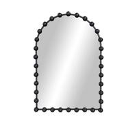 HCBUTAE Mural Miroir de Maquillage de Salle de Bain arqué, Forme de Porte, Verre + Fer + résine, 64x94 cm, Miroir de Table, miroirs décoratifs rétro entrée Salon(Black)