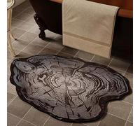 HCBUTAE Paillasson irrégulier, Tapis de Salle de Bain à Motif de souche d'arbre en Bois, Tapis de Maison antidérapant, Lavable en Machine