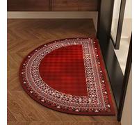 HCBUTAE Tapis de Bain Demi-Lune en Boue de diatomée, Tapis de Sol rétro, Tapis de Porte à Absorption d'eau et à séchage Rapide, antidérapant, Lavable, Rouge