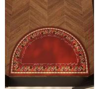 HCBUTAE Tapis de Bain Demi-Lune en Boue de diatomée, Tapis de Sol rétro, Tapis de Porte à Absorption d'eau et à séchage Rapide, antidérapant, Lavable, Rouge