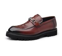 HCDZF Chaussures de Mariage pour Hommes, Mocassins en Cuir, Chaussures décontractées et habillées pour Affaires,Marron,38 EU