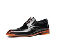 HCDZF Chaussures habillées Brogues pour Hommes, Chaussures Derby en Cuir Classiques, Chaussures de Mode Formelles pour Mariage et Affaires,Marron,39 EU