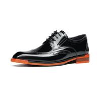 HCDZF Chaussures habillées Brogues pour Hommes, Chaussures Derby en Cuir Classiques, Chaussures de Mode Formelles pour Mariage et Affaires,Noir,38 EU