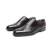 HCDZF Chaussures Oxford habillées pour Hommes, Classiques à Lacets, pour Le Travail, Les Mariages et Le Bureau,Marron,38 EU