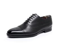 HCDZF Chaussures Oxford habillées pour Hommes, Classiques à Lacets, pour Le Travail, Les Mariages et Le Bureau,Noir,38 EU