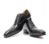 HCDZF Chaussures Oxford habillées pour Hommes, Classiques à Lacets, pour Mariage, Bureau et fêtes,Noir,38 EU