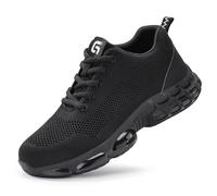 HCDZF Entraîneur de sécurité d'été Respirant Hommes Embout d'acier Chaussures Anti-écrasement Chaussures de Travail de sécurité Anti-Perforation,Noir,40 EU