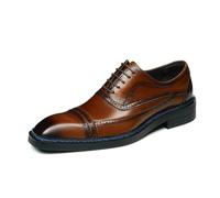 HCDZF Hommes Casual Dress Oxfords Shoes Business Formal Derby Shoes,Marron,43 EU
