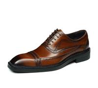 HCDZF Hommes Casual Dress Oxfords Shoes Business Formal Derby Shoes,Marron,44 EU
