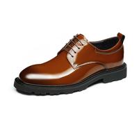 HCDZF Hommes Cuir Oxford Affaires Cuir Lacets Robe Formelle Chaussures De Mariage,Marron,43 EU
