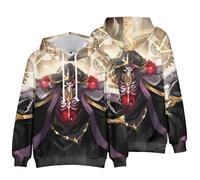 Hcenxan Albedo Anime Sweat à manches longues Personnage d'animation Vêtements périphériques Nouveau Cos Play Impression numérique 3D Couleur Sweat à capuche