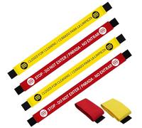 HCEWSBFD Lot de 4 panneaux de sécurité magnétiques en nylon avec extrémités magnétiques « Do Not Enter and Closed for Cleaning » - Jaune vif et rouge - 106,7 x 8,9 cm