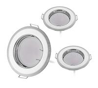 HCFEI Lot 3 spots led encastrable plafond diametre 55mm 3W 220V, Blanc Chaud 3000K avec Ampoules LED, Rond Plafonnier, Dimmable, Chrome