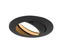 HCFEI Lot de 1 spot LED encastrable à intensité variable noir mat orientable 5 W plat 230 V Trou de perçage 68 mm Angle d'éclairage 120° (blanc chaud 3000 K)