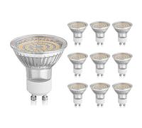 HCFEI Lot de 10 Ampoules LED GU10, 3W équivalent 50W, 389 lumens, Blanc chaud 3000K, Pas de scintillement,Verre,100-240V AC, non variable