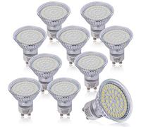 HCFEI Lot de 10 Ampoules LED GU10, 3W équivalent 50W, 430 lumens, Blanc froid 5000K, Pas de scintillement,Verre,100-240V AC, non variable