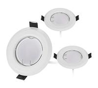 HCFEI Lot de 3 Spot LED Encastrable Dimmable blanc mat avec Ampoule GU10 Module 220V 3W, Blanc Chaud 3000K, Percage 55mm