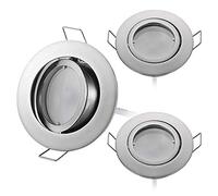 HCFEI Lot de 3 Spot Led Encastrable Rond Acier inoxydable Brosse Orientable lumière Blanc Chaud 3000K, 5W eq. 50W