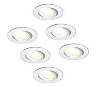 HCFEI Lot de 6 Spot LED Encastrable Complet Orientable Alu Brosse avec Ampoule GU10 Module 220V 3W, Dimmable, Blanc Chaud 3000K, Percage 68mm