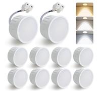 HCFEI Module LED Ultra Plat ø50x24mm pour Spot Encastrable, 5W 450lm 110° 230V, Blanc Chaud Blanc Naturel Blanc Froid, Remplace les Ampoules GU10 MR16, IP44 Étanche (10 pièces (1-Pack))