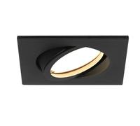 HCFEI Spot LED encastrable ultra plat | 425 lumens | 230 V 5 W | Intensité variable | Boîtier carré | Orientable | Noir (1 pièce - Blanc neutre