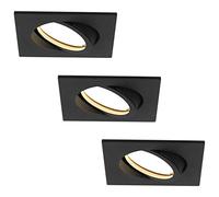 HCFEI Spot LED encastrable ultra plat blanc chaud de 425 lumens - 230 V - 5 W - Orientable - Boîtier carré - Modulable (lot de 3)