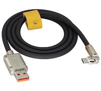 HCFeng Câble USB C de type C - Câble en silicone de type C mâle vers USB A mâle - Rotation à 180 ° - Câble de charge rapide compatible avec Sam-Sung No-te Goo-gle Mo-to L-G [1 m/3,3ft-Noir]