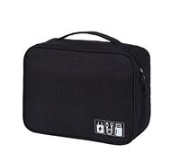HCFGS Sac de Rangement Câble pour Accessoires, Tech Pouch, Universel Pochette Cable, Sac Organisateur de Câbles Portable pour Bloc d'alimentation de Powerbank, Chargeur, Objets Quotidiens (Noir)