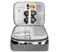 HCFGS Sacoche de Rangement Universelle, pour Ordinateur Mobile Accessoires Câble USB iPad Power Disque Dur (Gris)