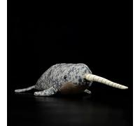 HCGX 41cm Realistic Narwhal Plush Toy, Soft Stuffed Narwhal, Cute Ocean Animal Plush,Gift for Ocean Lovers(Monodon Monoceros)