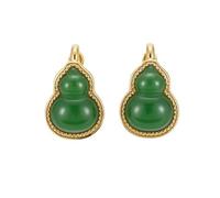 HCGX Boucles d'oreilles Jade for femme, boucles pendantes for, pierre verte, Agate rouge, d'ambre(Jaspermodel)