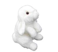 HCGX Lapin bélier en Peluche de 28 cm, Lapin Blanc réaliste, Doux et câlin