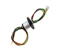 HCGX Mini Bague collectrice 2/4 canaux 2A, 5 pièces, collecteur de Courant conducteur 12.5mm, Bague collectrice rotative à 360 degrés(4CH-12.5mm 5PCS)