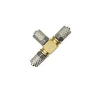 HCGX Mini connecteur hydraulique en cuivre 3CH, Type T/Y, raccord de Voie d'huile for Pelle RC 1/14, pièces Voiture à Monter soi-même, 5(C 5piece)